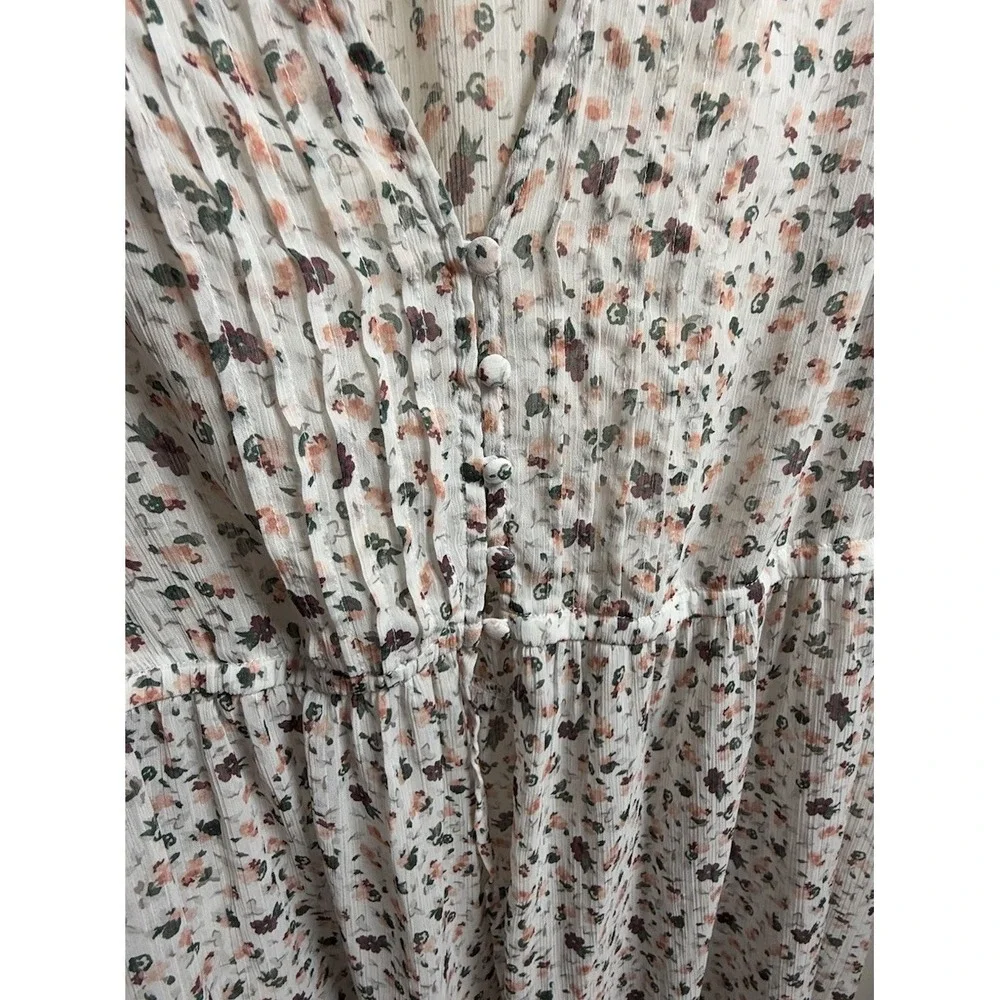 Torrid Women's Floral Midi Dress‎ Ivory Size 1 Plus